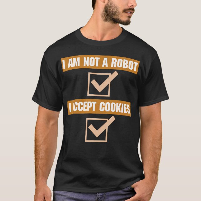 Camiseta Programador Codificador Computador NÃO Sou Um Robô (Frente)