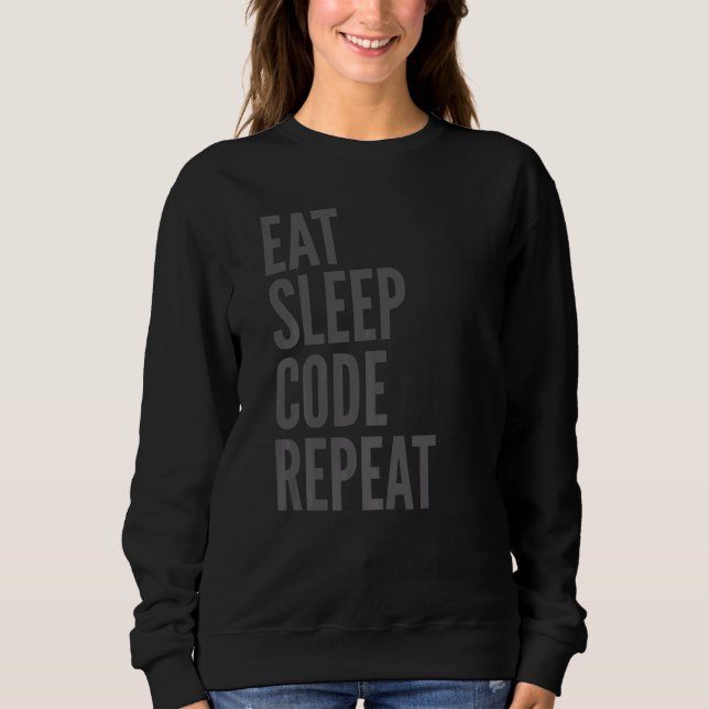 Camiseta Programador Coma Código de Suspensão Repetir (Frente)