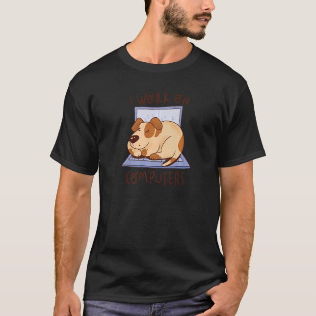 Camiseta Programador de Cachorro de Tecnologia (Frente)