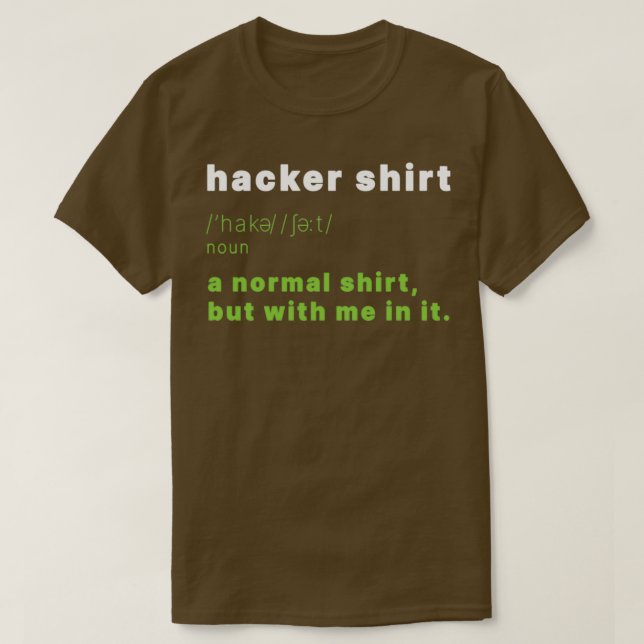 Camiseta Programador de Ciência da Computação Hacker Coder  (Frente do Design)