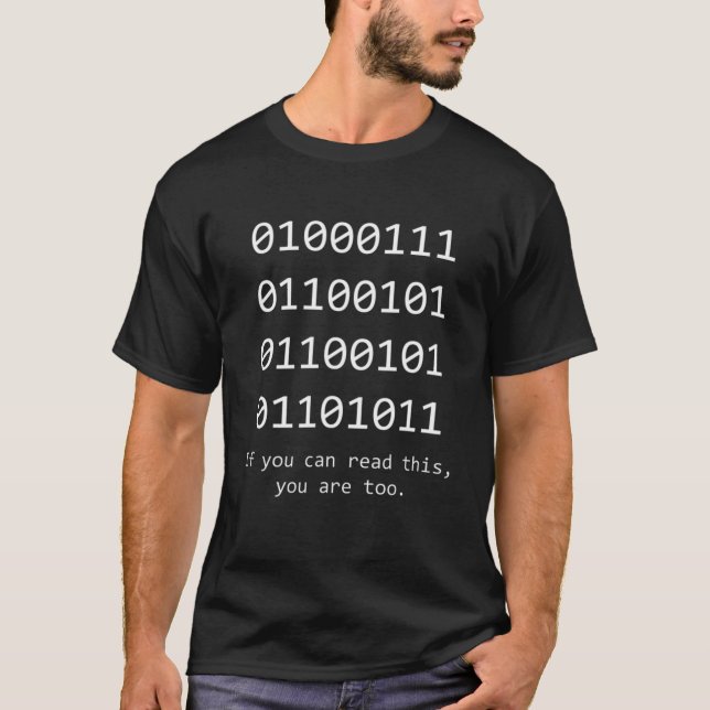 Camiseta Programador de código binário de computador engraç (Frente)