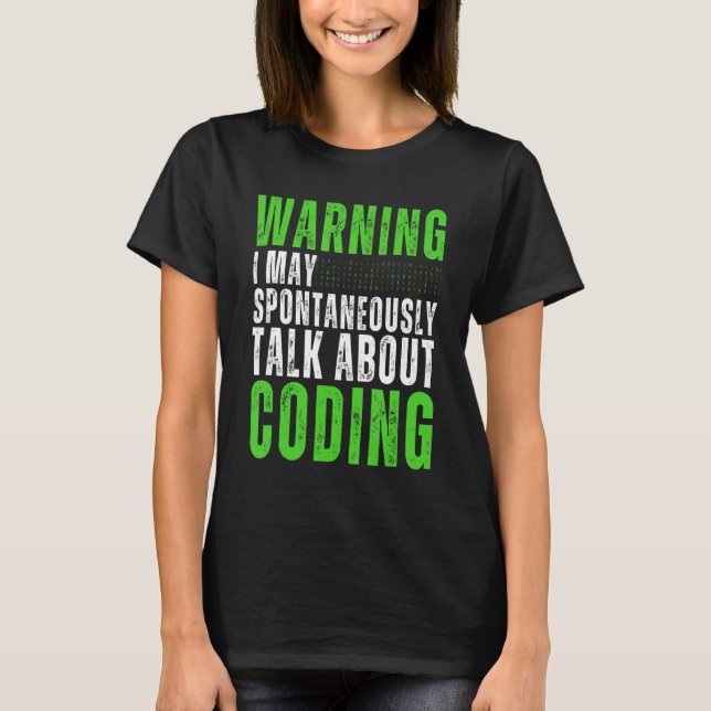 Camiseta Programador de Código Binário de Computador Progra (Frente)