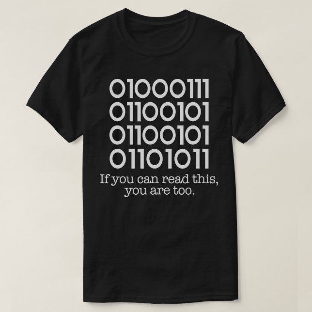 Camiseta Programador de Código Binário do Computador Progra (Frente do Design)