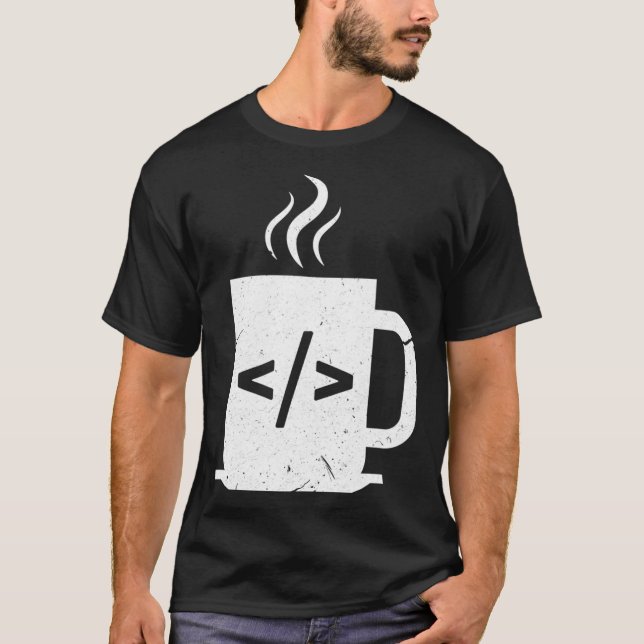 Camiseta Programador de computador Café Funny Javascript Pr (Frente)