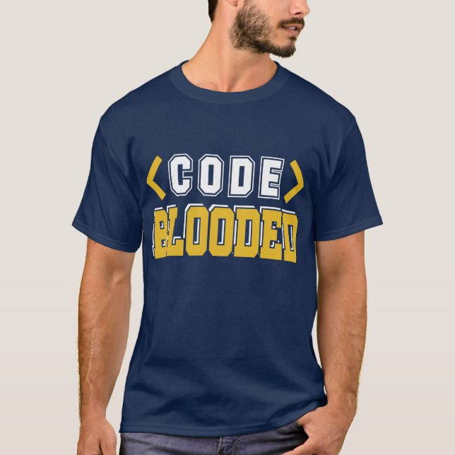 Camiseta Programador de Computador com Código Inchado (Frente)