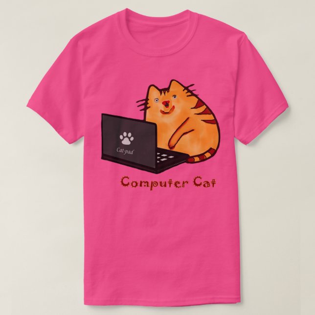 Camiseta Programador de Computador de Gato de Laptop Gótico (Frente do Design)