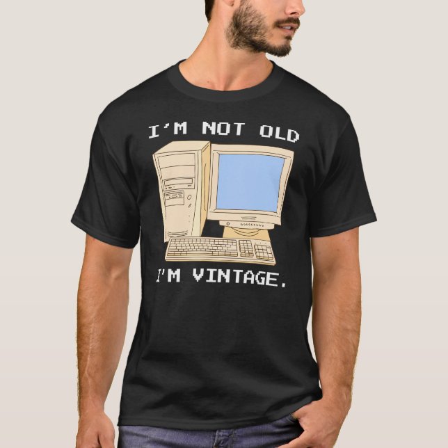 Camiseta Programador De Computador De mais velho Não Antigo (Frente)