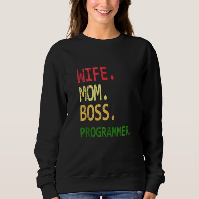 Camiseta Programador de Computador Engraçado Esposa Geek Mã (Frente)