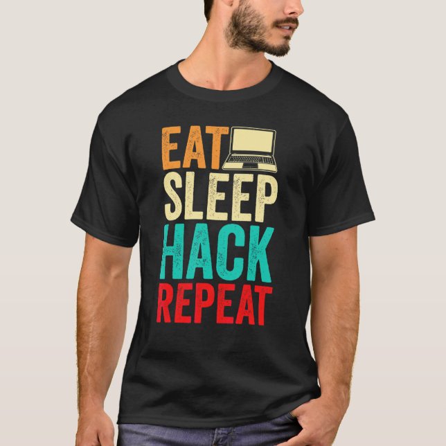 Camiseta Programador de Hacking de Computador Hacker Comer  (Frente)