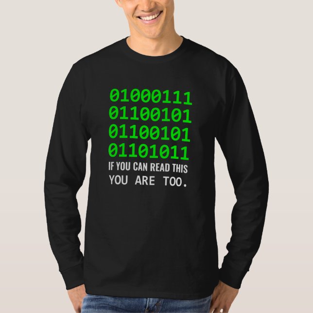 Camiseta Programador de Software Binário de Código de Compu (Frente)