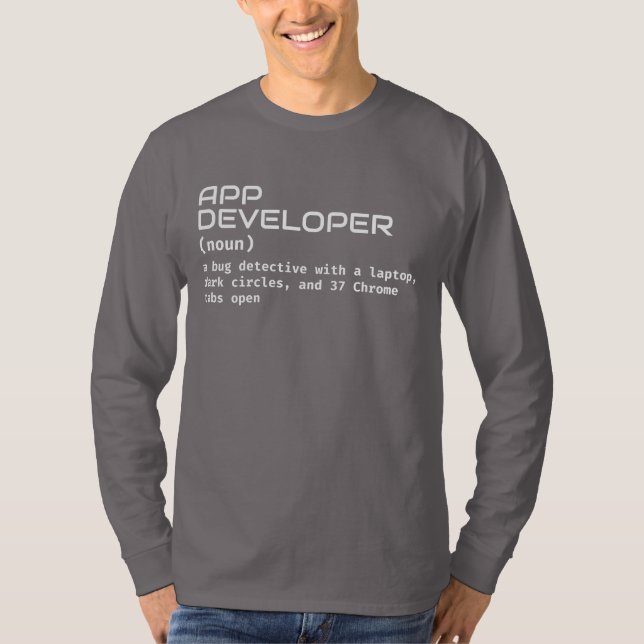 Camiseta Programador - Definição engraçada do desenvolvedor (Frente)