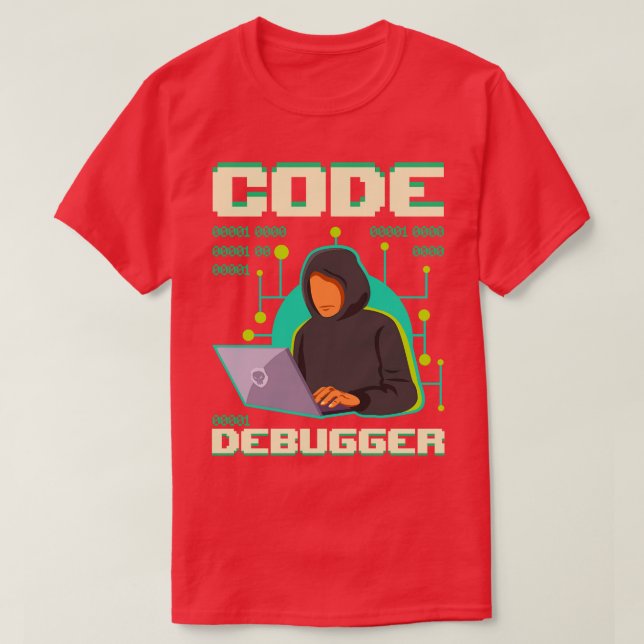 Camiseta Programador do depurador de código S (Frente do Design)