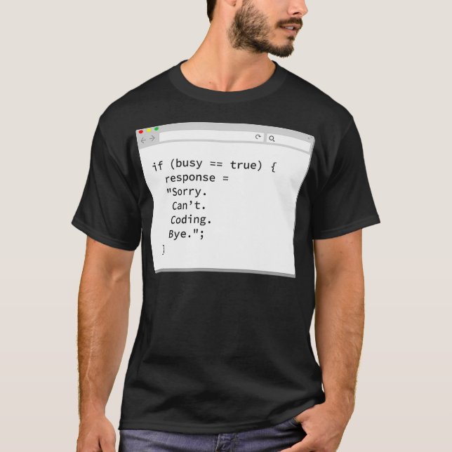 Camiseta Programador do programador do computador SORRY CAN (Frente)