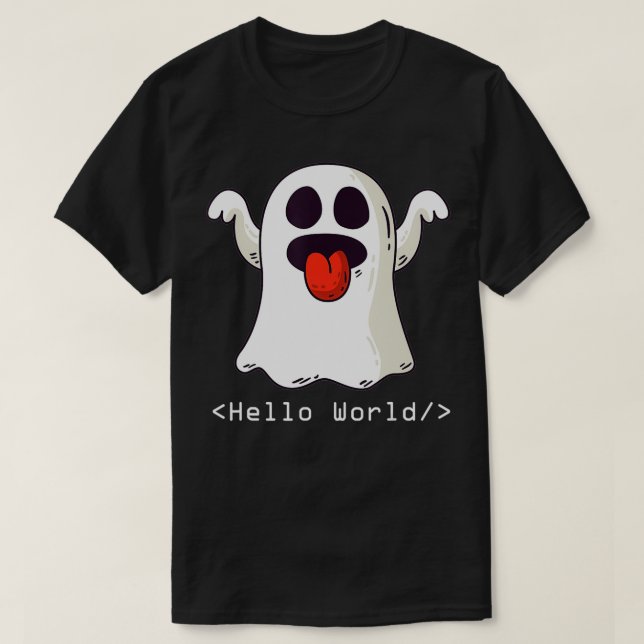Camiseta Programador Engraçado Codificação do Fantasma do H (Frente do Design)