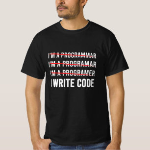 Camiseta Programador Engraçado Eu Escrevo Código