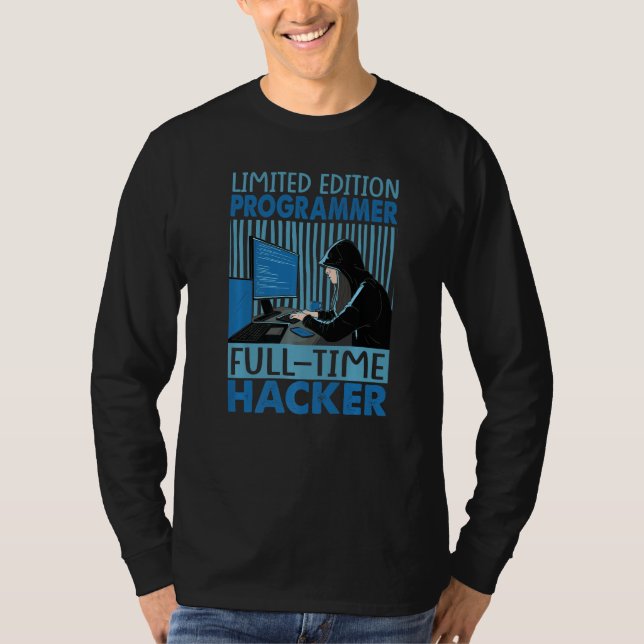 Camiseta Programador Hacker em Tempo Integral 2 (Frente)
