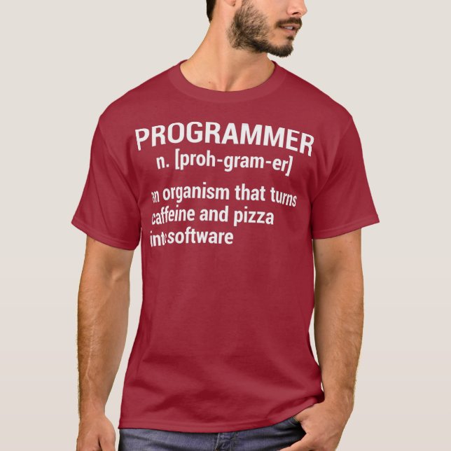 Camiseta Programador Organiza Caffeine Pizza (Frente)