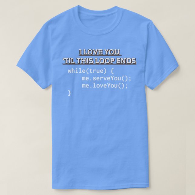 Camiseta Programador que eu te amo até o código (Frente do Design)