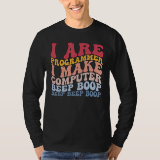 Camiseta Programador Torna o Computador Bipe Boop Engraçado