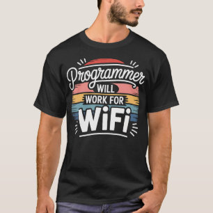 Camiseta Programador Trabalhará Por Programação De Codifica