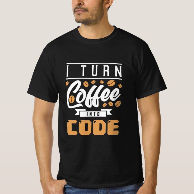 Camiseta Programador Transforma Café Em Código (Frente)