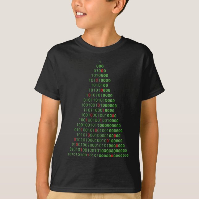 Camiseta Programas De Computadores De Árvore De Natal Binár (Frente)