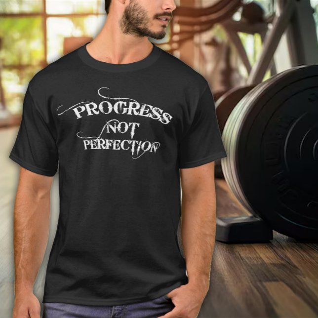 Camiseta Progress Not Perfection Men's Exercise (Criador carregado)