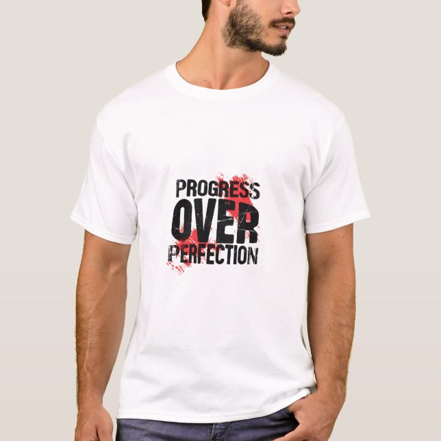 Camiseta Progress Over Perfection - Grunge Edition (Frente)