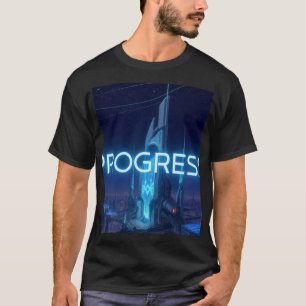 Camiseta PROGRESSO - Cidade Futurista Cyberpunk Neon Tech M