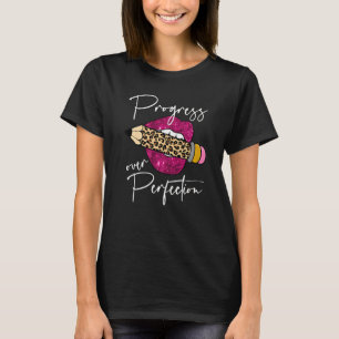 Camiseta Progresso Da Motivação Do Lápis-Leopardo Em Perfei