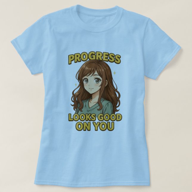 Camiseta Progresso é bom em você, Tee Anime (Frente do Design)