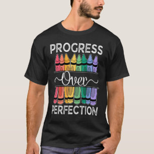 Camiseta Progresso Em Relação À Perfeição De Volta Do Profe