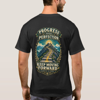 Camiseta Progresso em vez de Perfeição Continue Avançando
