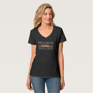 Camiseta Progresso Motivacional em Perfeição de volta a Sch