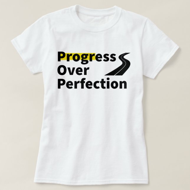 Camiseta Progresso na Perfeição | phozos | frase (Frente do Design)