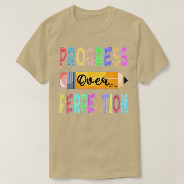 Camiseta Progressos Em Matéria De Professores Motivacionais (Frente do Design)