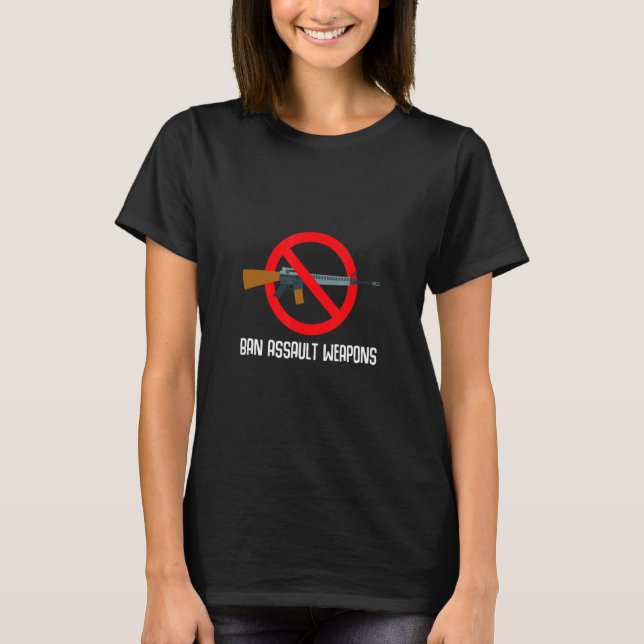 Camiseta Proibição de Armas de Violência Contra Armas de Ba (Frente)