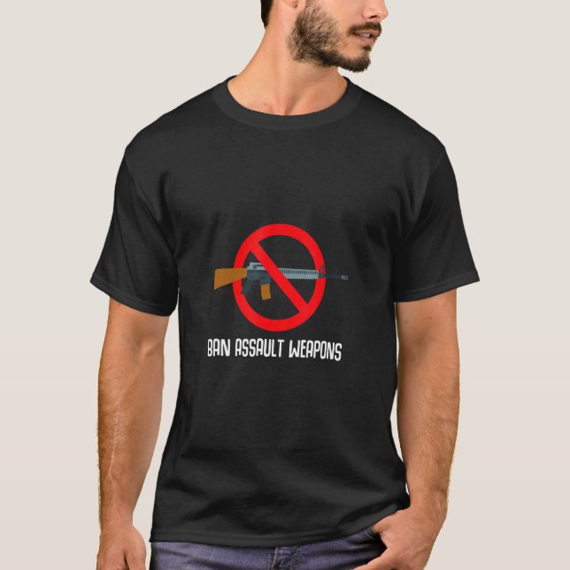 Camiseta Proibição de Armas de Violência Contra Armas de Ba (Frente)