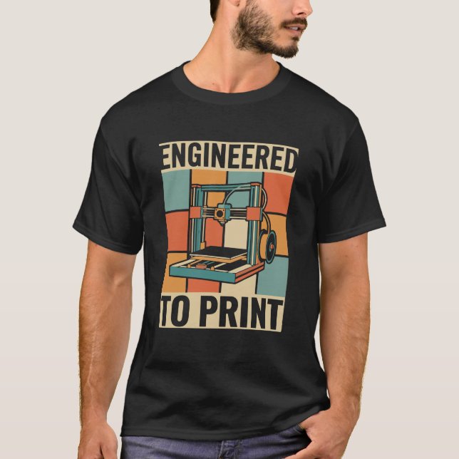 Camiseta Projetado para Imprimir Engenheiro Retro (Frente)