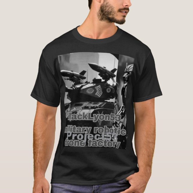 Camiseta projeto 53 fábrica de drone robótico mili (Frente)