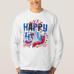 Camiseta Projeto de Celebração Patriótica do 4 de Julho Fel