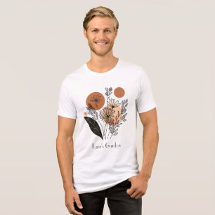 Camiseta Projeto de Jardim de Flores Botânicas Modernas Per