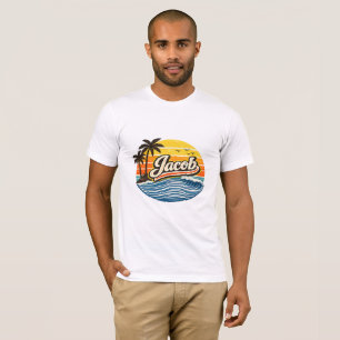 Camiseta Projeto de Nome Jacob Pôr do Sol Retro