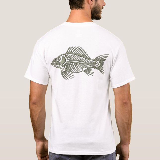 Camiseta Projeto de Pesca de Esqueleto de Peixe (Verso)