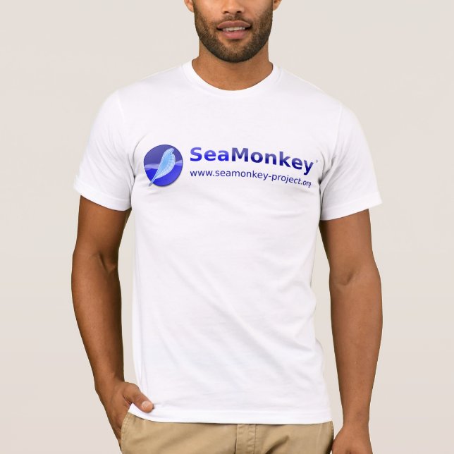 Camiseta Projeto de SeaMonkey - logotipo horizontal (Frente)