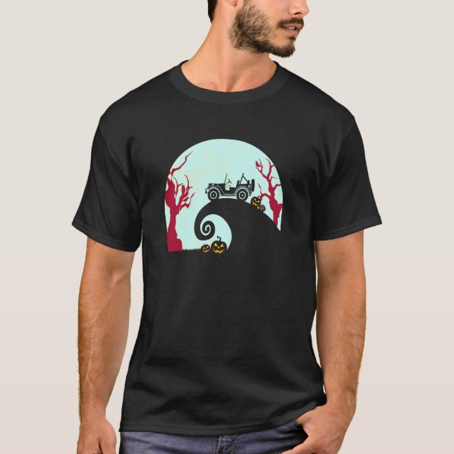 Camiseta Projeto de Veículo 4x4 Offroad Temático de Hallowe (Frente)