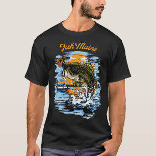 Camiseta Projeto gráfico de pesca de robalo de boca grande