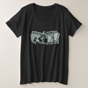 Camiseta Projeto Moderno da Nota de $100 Amassada