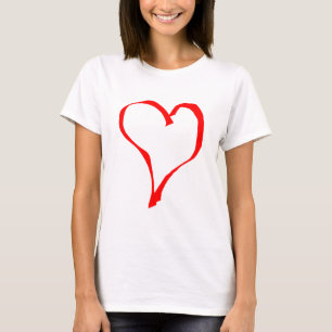 Camiseta Projeto vermelho e branco do coração do amor