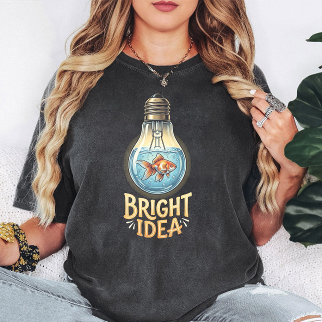 Camiseta Projetor de Peixe Dourado Ideia Brilhante (Criador carregado)
